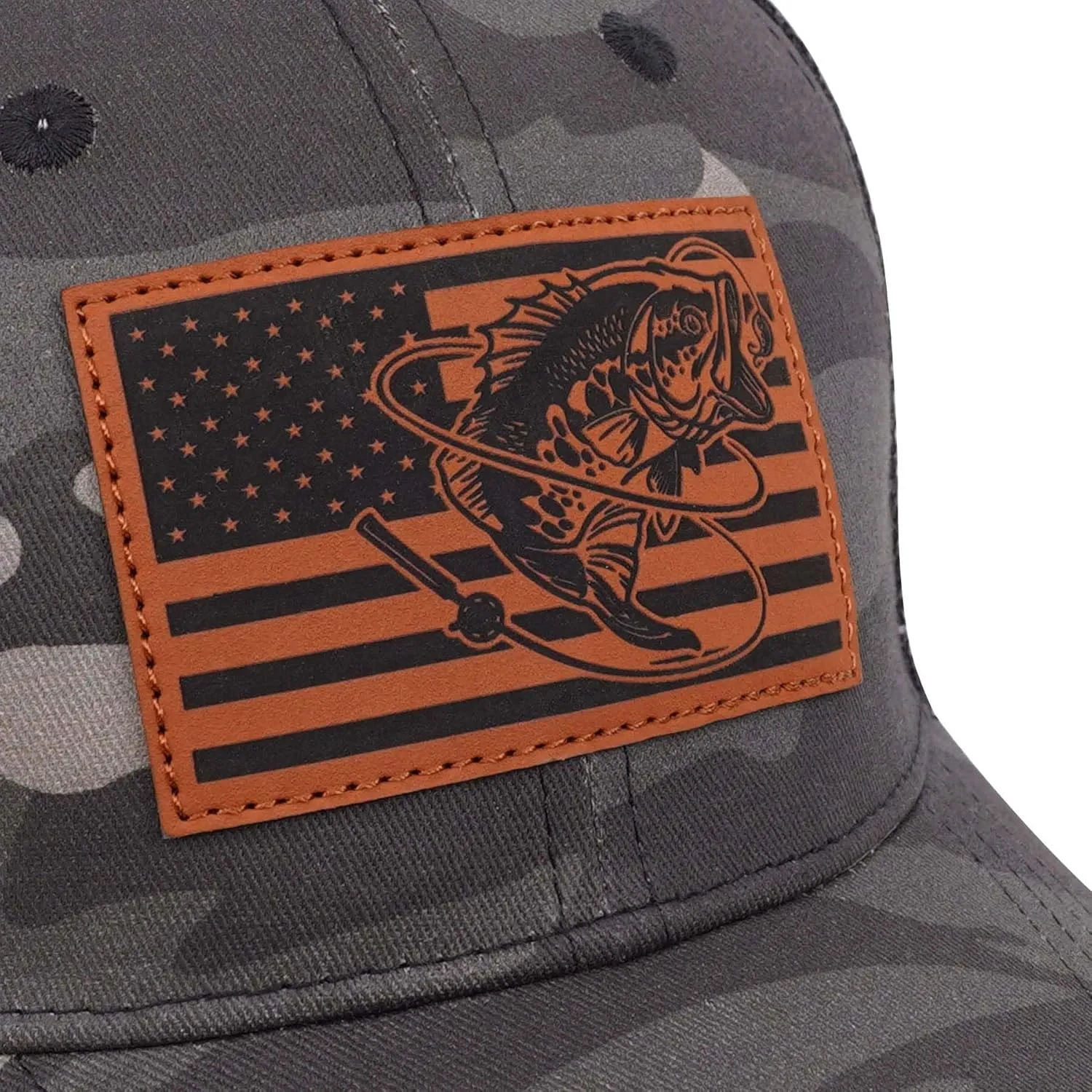 Fishing Gifts for Men - Snapback & Trucker Hats - American Flag Outdoor Fishing Hat