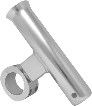 Fishmaster Adjustable T-Top Rod Holder - Marine Grade Aluminum, Rail Mount, Universal Fit - Black/White/Silver