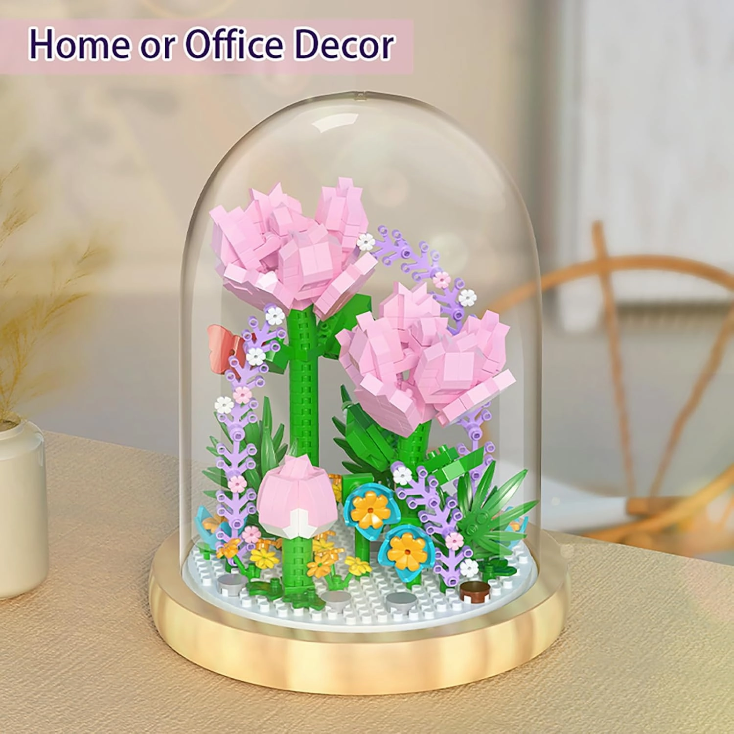 Flower Bouquet Building Set, Mini Bricks Building Blocks Artificial Flowers, DIY Decoration Home, 624 Pieces Botanical Collection Building Toys for Adult Kids Gift, Carnation