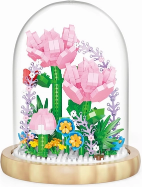 Flower Bouquet Building Set, Mini Bricks Building Blocks Artificial Flowers, DIY Decoration Home, 624 Pieces Botanical Collection Building Toys for Adult Kids Gift, Carnation