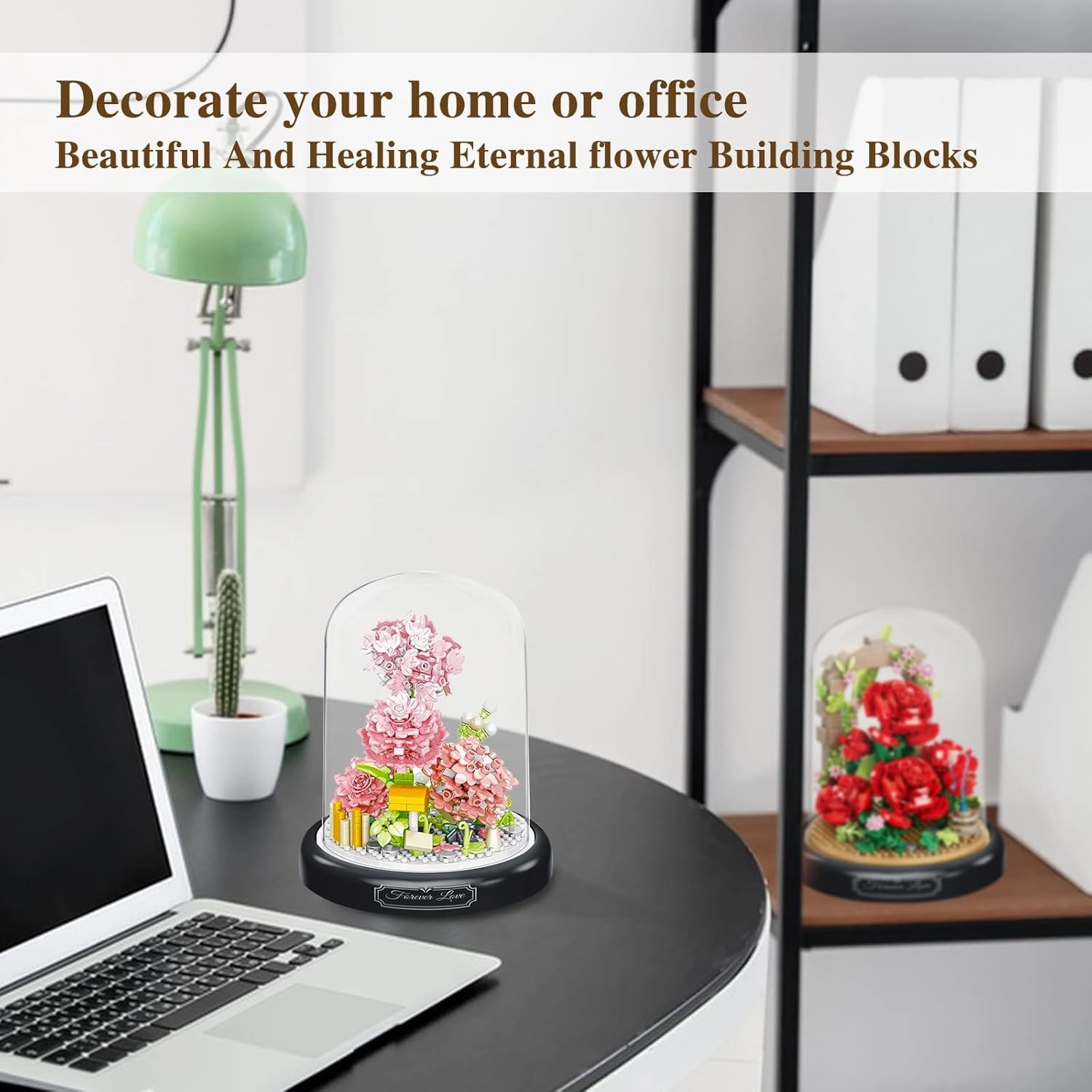 Flower Bouquets Building Toys - 642 PCS Little Daisy Micro Building Blocks Kit with Dust Cover, Preserved Flower Home Decor Christmas New Year Birthday Great gift for Mom/Lover/Women (Carnation)