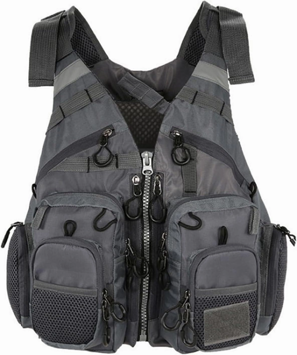 Fly Fishing Vest, Removable Mountain Climbing Fishing Vest for Adults, Adjustable Safety Buoyancy Jacket with Pockets, One Size