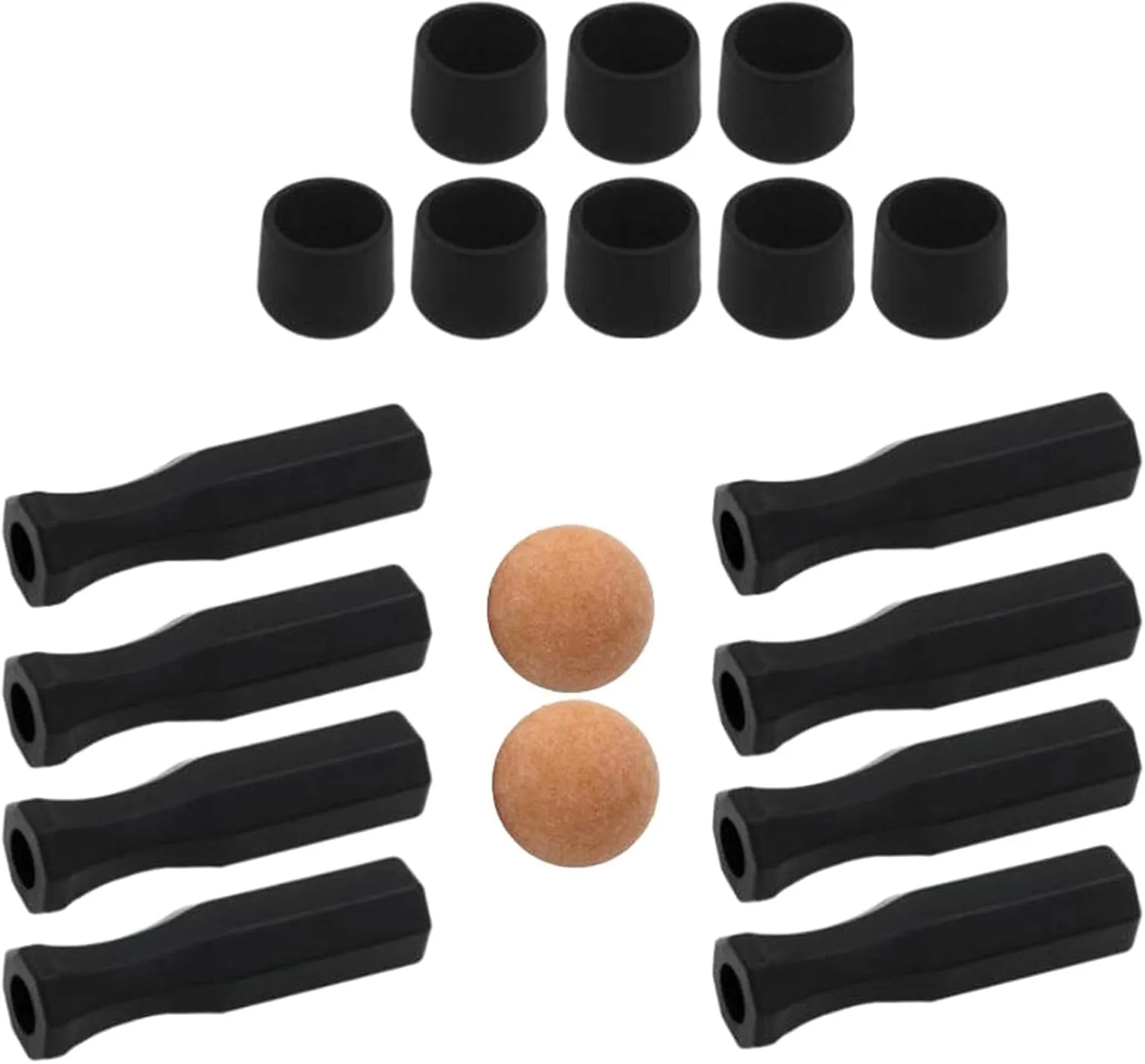 Foosball Handles End Caps Mini Table Football Game Easy to Install Non Slip Repair Standard Practical with Balls Replacement