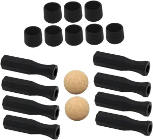 Foosball Table Handles Replacement Black Easy to Install Mini Table Football Game Accessories Practical with 2 Balls End Caps