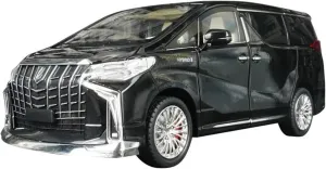 for Alphard MPV 1:18 Alloy Mini Car Die Cast Metal Sound & Light Collection Vehicle Gifts(Black)