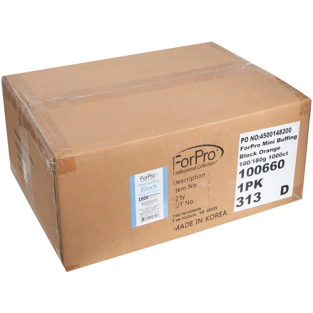 ForPro Professional Collection Mini Buffing Block, Orange, 100/180 Grit, 1000-Count