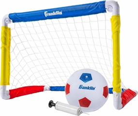 Franklin Sports Kids Mini Soccer Goal Sets - Backyard   Indoor Mini Net and Ball Set with Pump - Portable Folding Youth Soccer Goal Sets for Kids   Toddlers - 24" x 16"