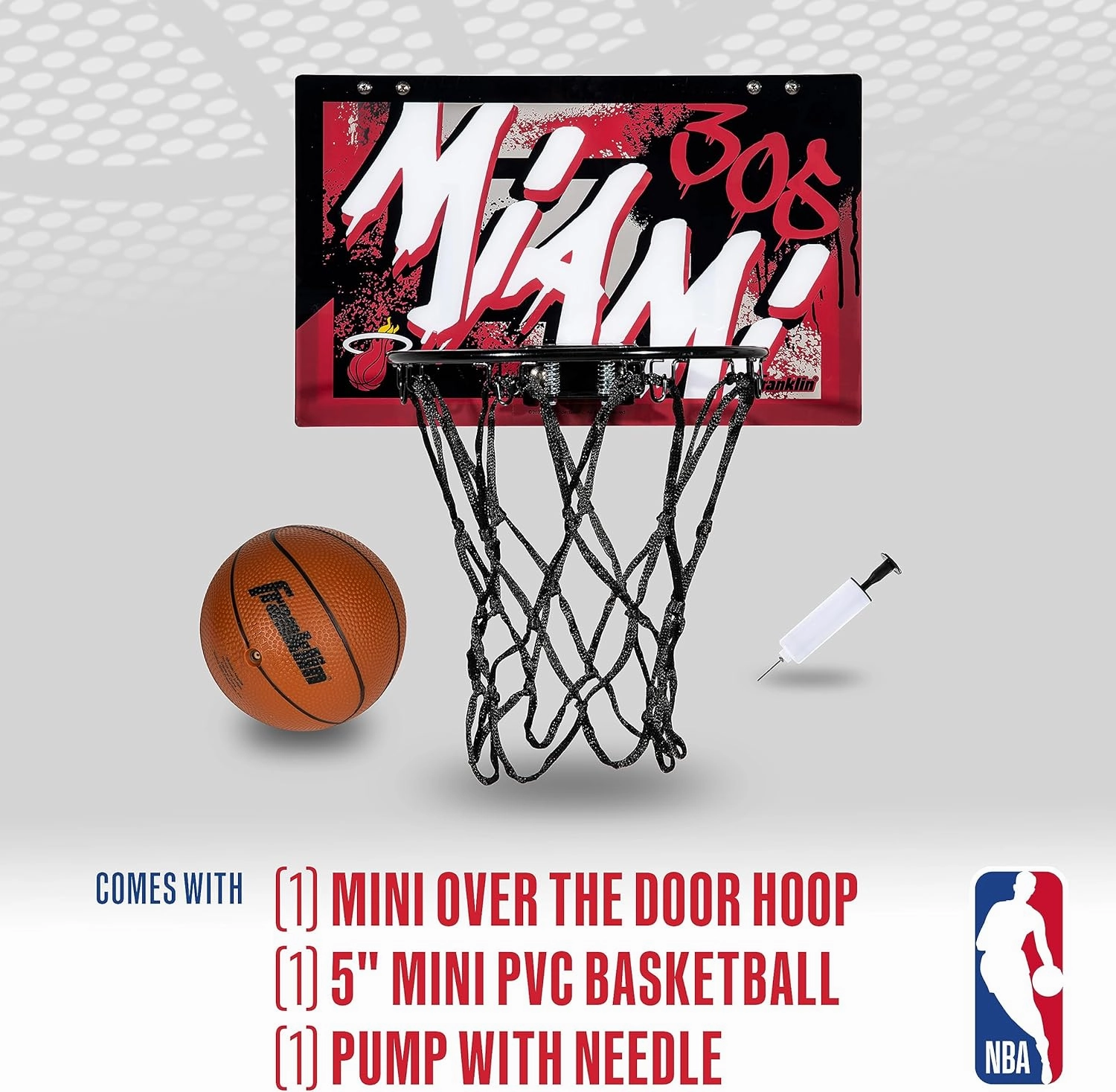 Franklin Sports NBA Team Over the Door Basketball Hoops - Kids Indoor Mini Basketball Hoop   Ball Set - NBA Fan Mini Hoops