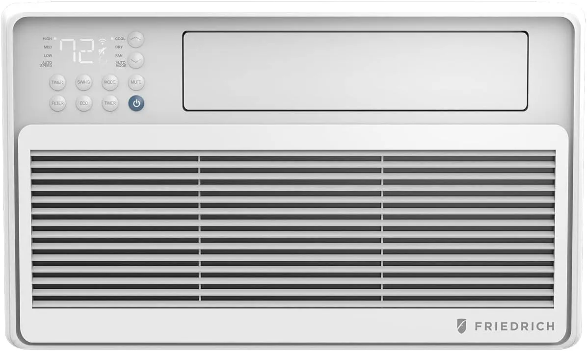 Friedrich CCV08A10A 8000 BTU Smart Window Air Conditioner Chill Premier Inverter Series, 194 CFM, 3 Cooling Speed, 115 Volts, Corrosion Protection, Wi-Fi Enabled in White