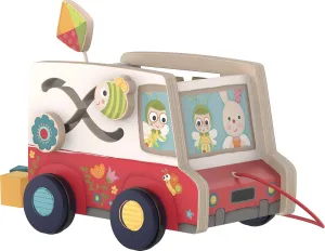 Friends on Tour Pull Along Toy | 12  Months | Size 8" x 9" x 7" | Hand-Eye Coordination | Playtales Included |