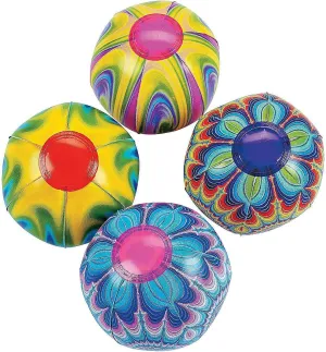 Fun Express - Mini Tie Dye Beach Balls - Toys - Inflates - Mini Beach Balls - 12 Pieces