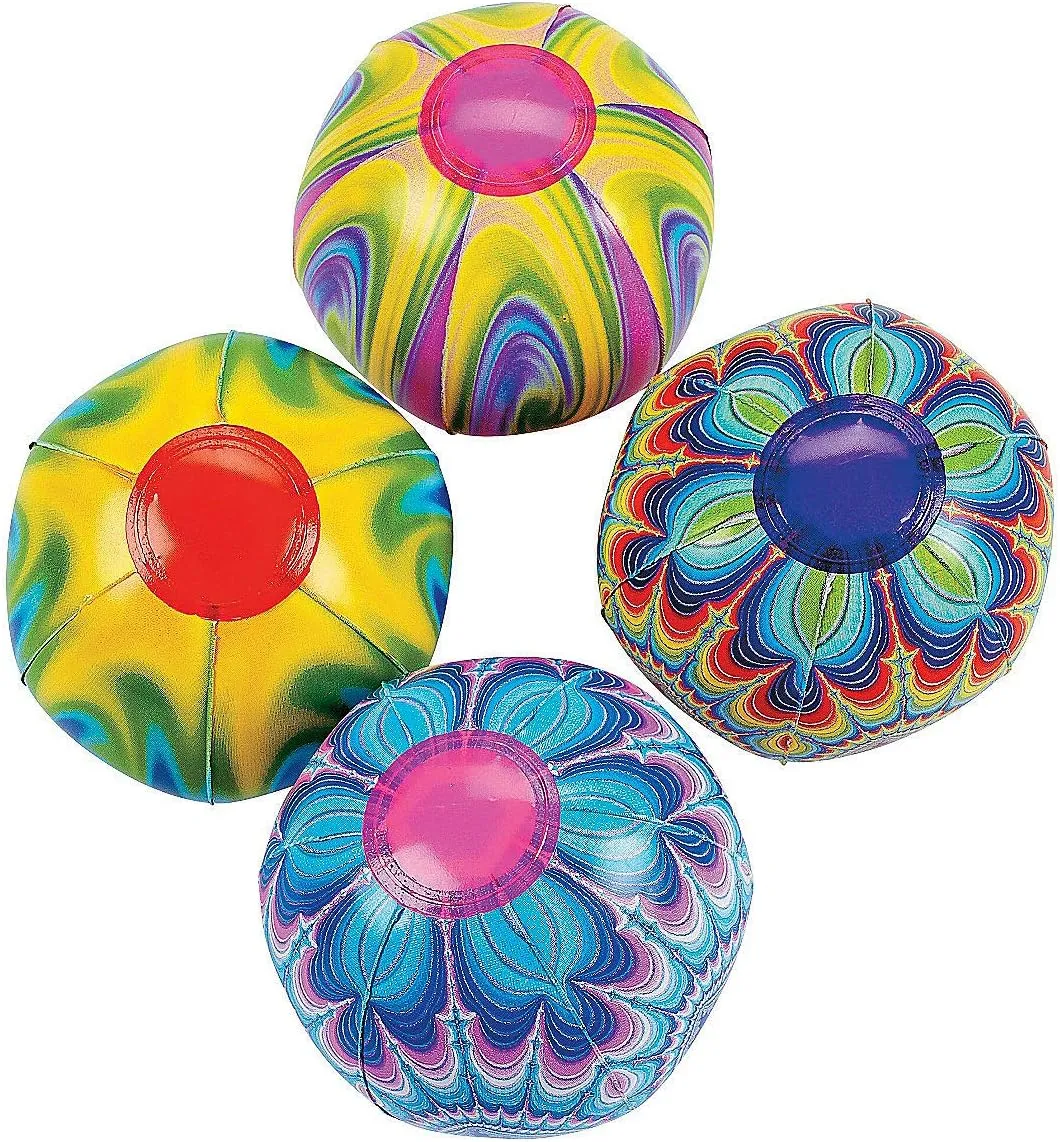 Fun Express - Mini Tie Dye Beach Balls - Toys - Inflates - Mini Beach Balls - 12 Pieces