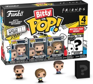 Funko Bitty POP! Friends - Joey, 4-Pack and A Surprise Mystery Mini Figure - 0.9 Inch (2.2 Cm) Collectable - Stackable Display Shelf Included - Gift Idea - Party Bags Stocking - Cake Topper