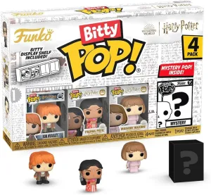 Funko Bitty POP HP GOF - Ron, 4-Pack and A Surprise Mystery Mini Figure - 0.9 Inch (2.2 Cm) - Harry Potter Collectable - Stackable Display Shelf Included - Gift Idea - Party Bags Stocking
