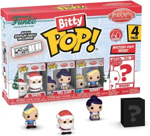 Funko Bitty Pop! Rudolph: Mini Collectible Toys 4-Pack - Santa, Mrs. Claus™, Hermey™, & Mystery Chase Figure (Styles May Vary)