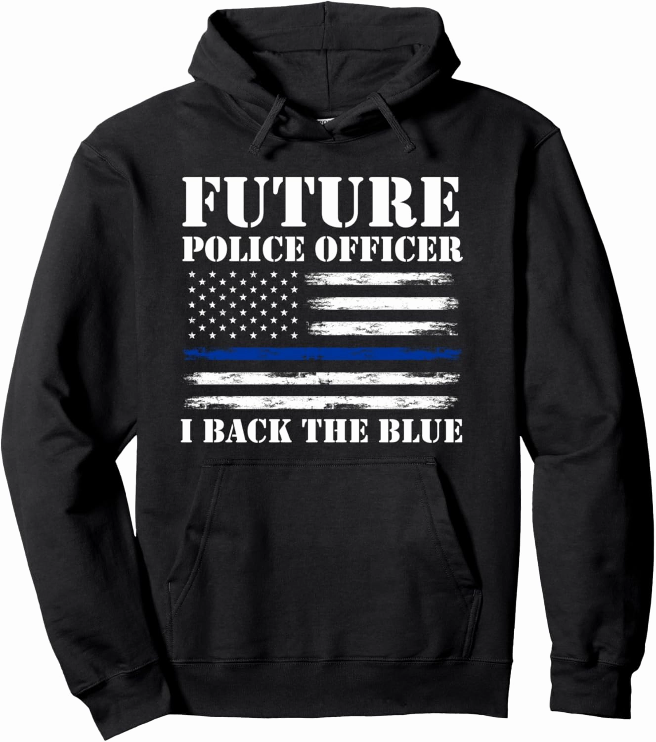 Future Police Officer With Thin Blue Line For A Future Cop Pullover Hoodie