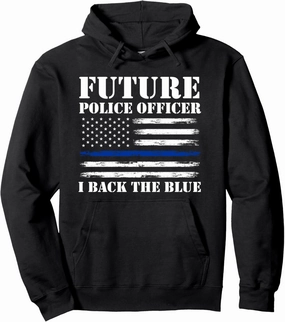Future Police Officer With Thin Blue Line For A Future Cop Pullover Hoodie
