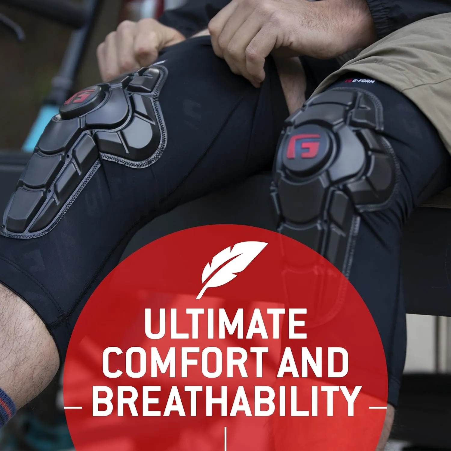 G-Form Pro-X3 Mountain Bike Knee Guards - Biking Knee Guards for Athletes - Knee Compression Sleeve for Mountain Biking & More - Protection Pads for Knee Support