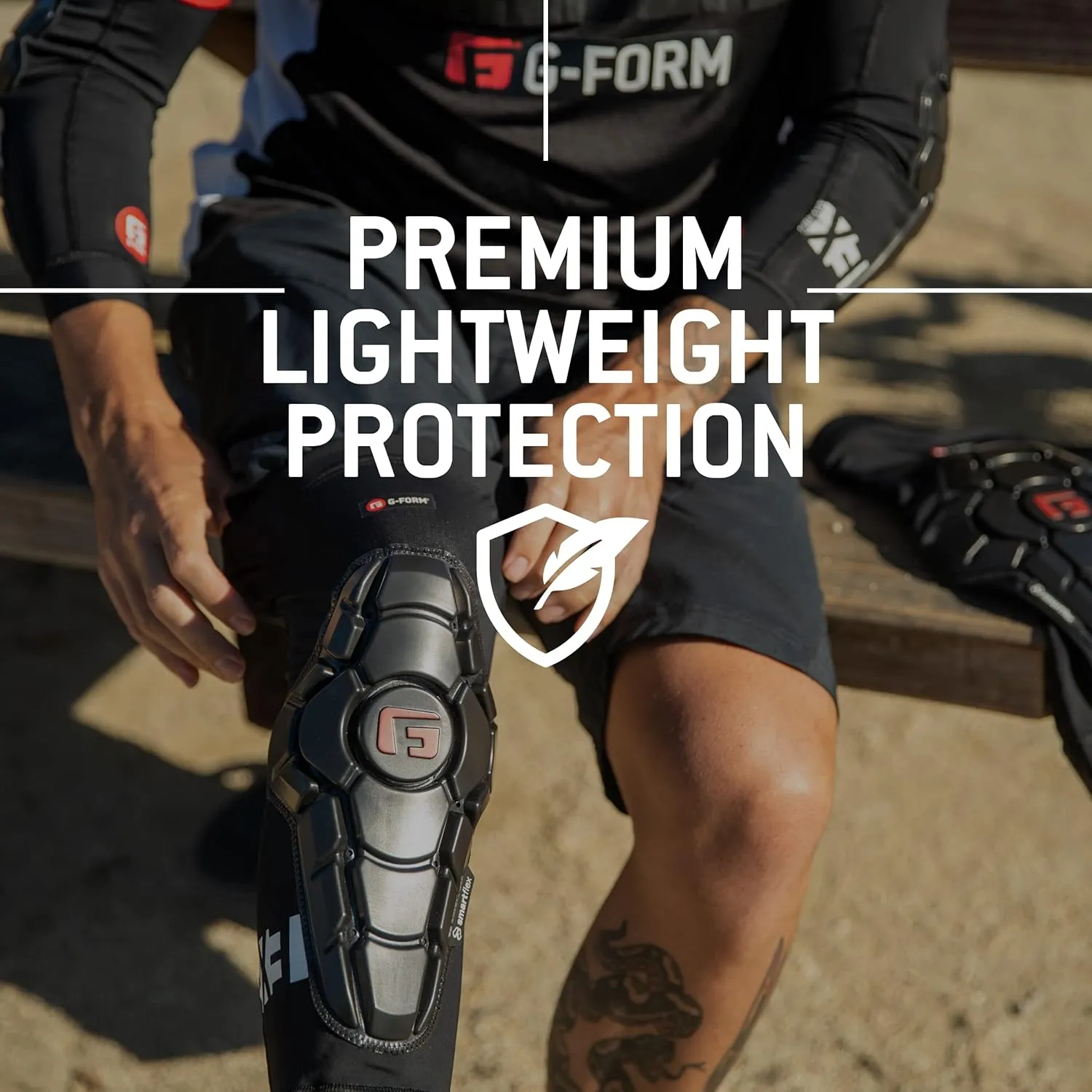 G-Form Pro-X3 Mountain Bike Knee Guards - Biking Knee Guards for Athletes - Knee Compression Sleeve for Mountain Biking & More - Protection Pads for Knee Support