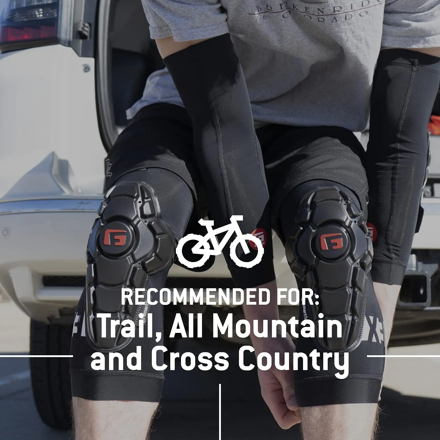 G-Form Pro-X3 Mountain Bike Knee Guards - Biking Knee Guards for Athletes - Knee Compression Sleeve for Mountain Biking & More - Protection Pads for Knee Support