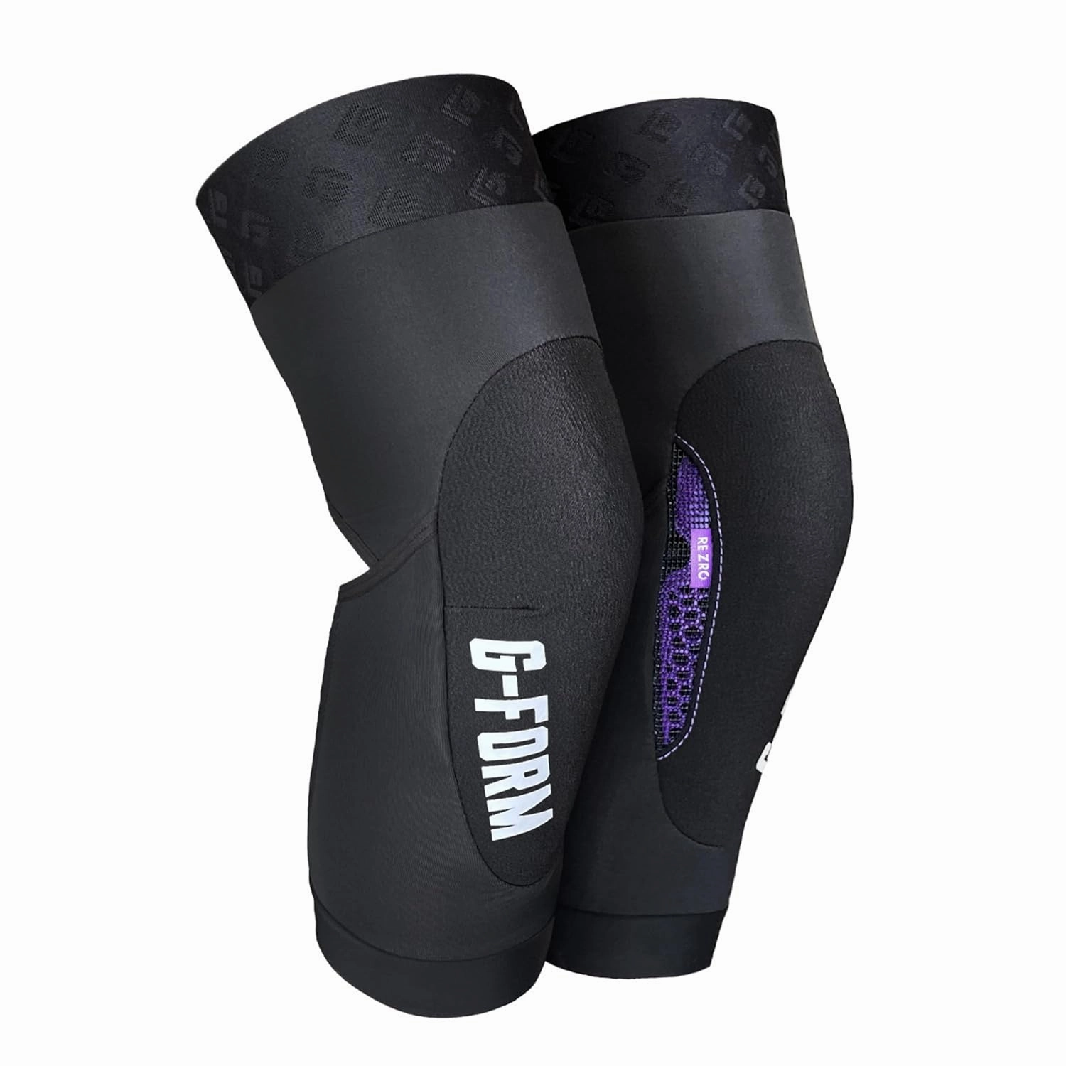 G-Form Terra Mountain Bike Knee Guards - Flexible Guards for Sports - Mountain & Dirt Bike Knee Pads - Machine-Washable Protective Gear with Mesh Cutouts - Black, Adult XL