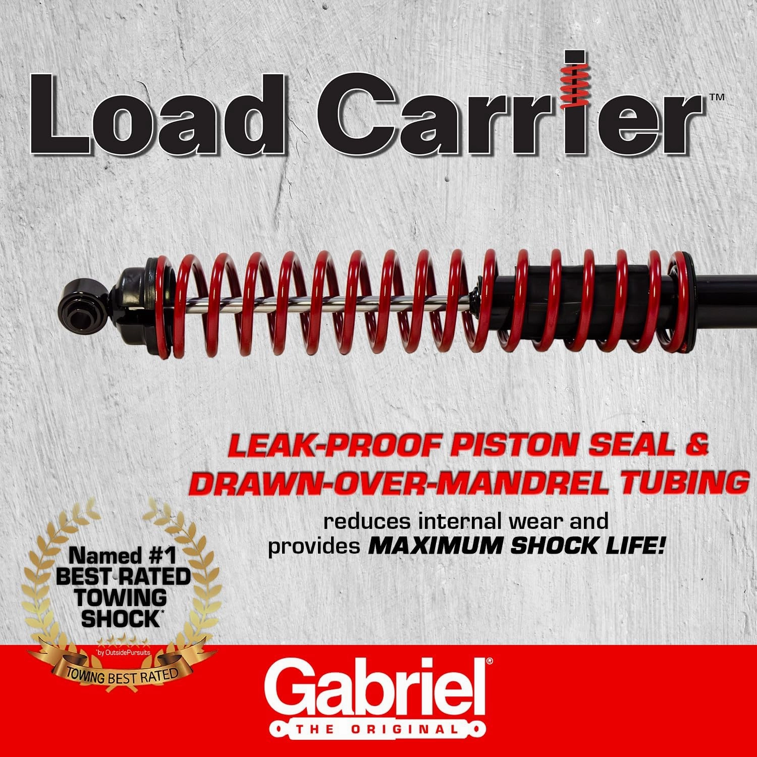 Gabriel 43181 Load Carrier Rear Towing Shock Absorbers for Chevrolet Silverado 1500, Suburban, Tahoe; Dodge Ram 1500; GMC Yukon, Jeep Gladiator; Nissan Titan (1 Pair)