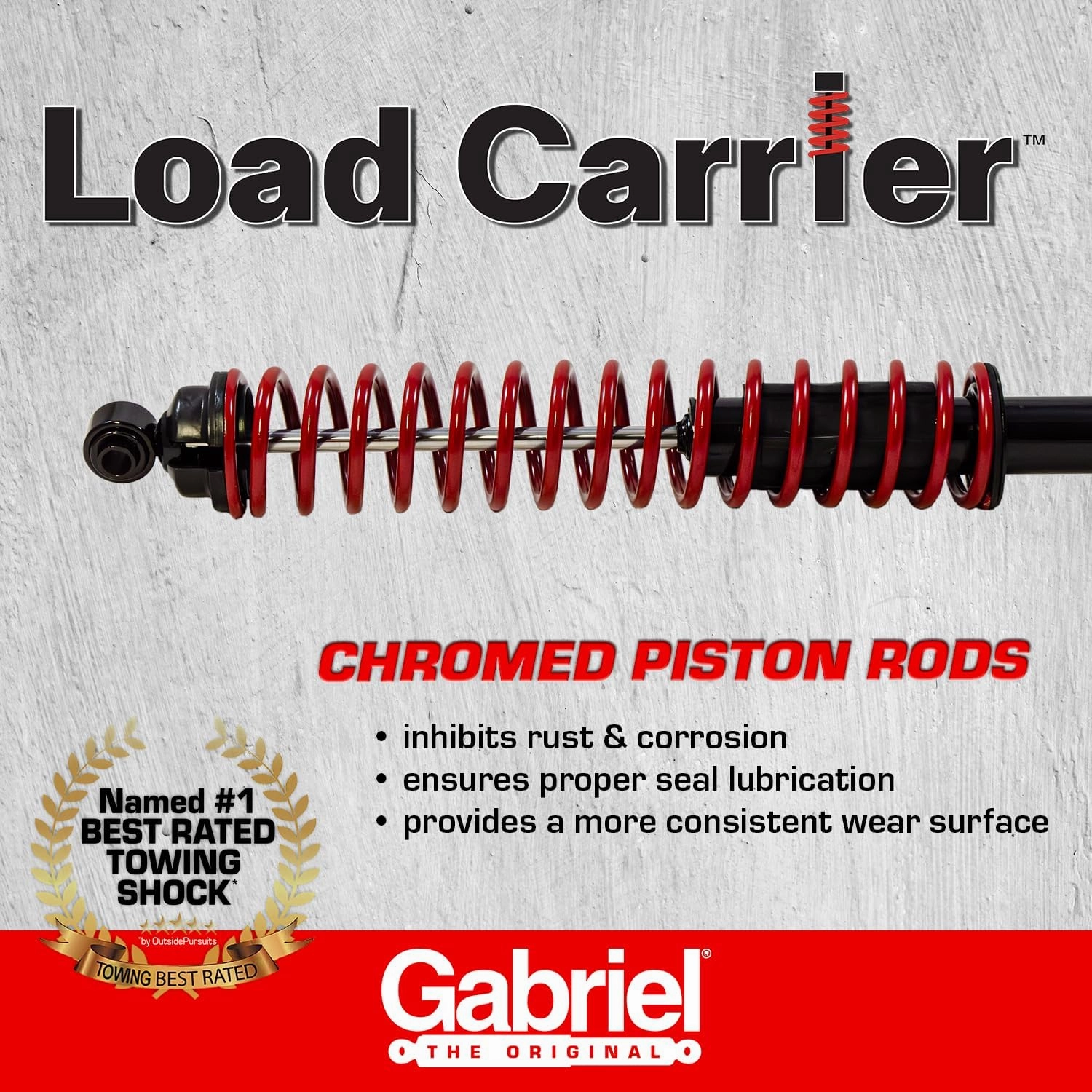 Gabriel 43181 Load Carrier Rear Towing Shock Absorbers for Chevrolet Silverado 1500, Suburban, Tahoe; Dodge Ram 1500; GMC Yukon, Jeep Gladiator; Nissan Titan (1 Pair)