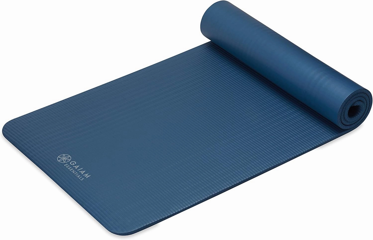 Gaiam Essentials Thick Yoga Mat Fitness & Exercise Mat with Easy-Cinch Yoga Mat Carrier Strap, 72"L x 24"W x 2/5 Inch Thick