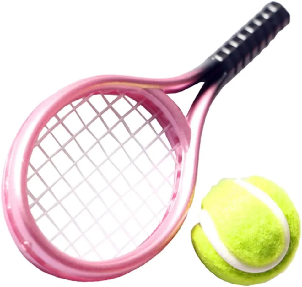 GALPADA Tennis Racket Model Mini Ornament Mini House Accessories Rackets Model Mini House Decor Tennis Ball Mini