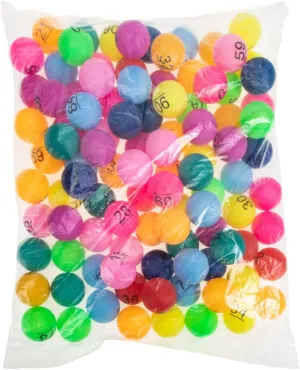 Game Balls 100pcs Plastic Brightly Colored Number Balls for Raffles Party Games