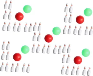 Garneck 1 Set Mini Bowling Set Dollhouse Desktop Bowling Pins and Balls Decorative Accessories for Imagination and Hands Play Safe and Compact Design