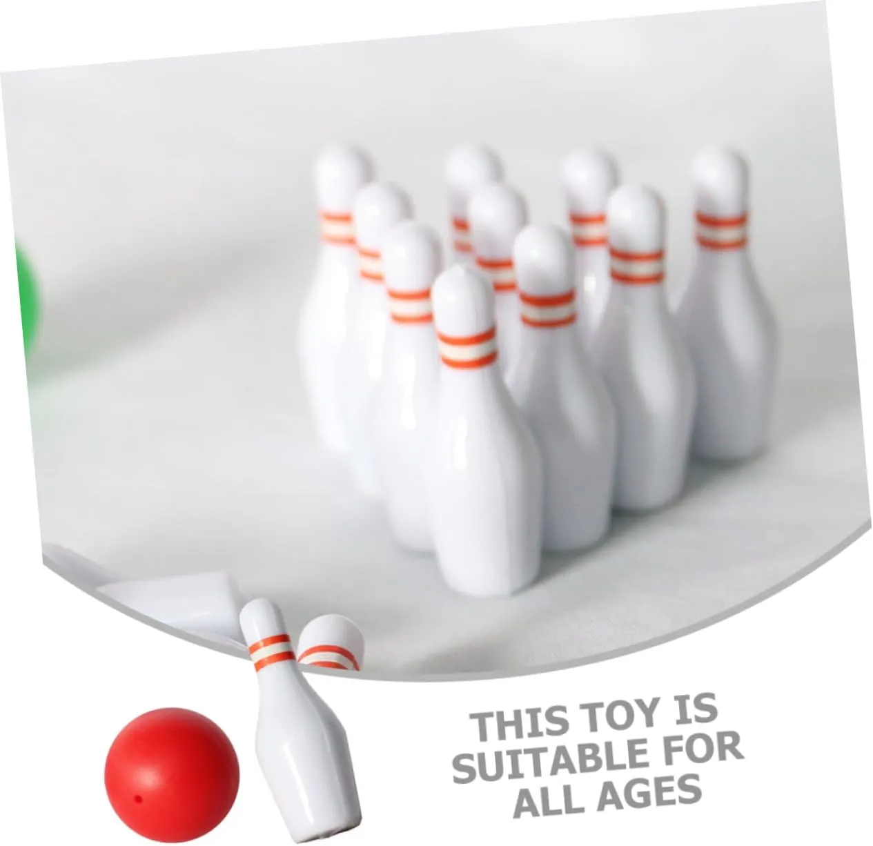 Garneck 1 Set Mini Bowling Set Dollhouse Desktop Bowling Pins and Balls Decorative Accessories for Imagination and Hands Play Safe and Compact Design