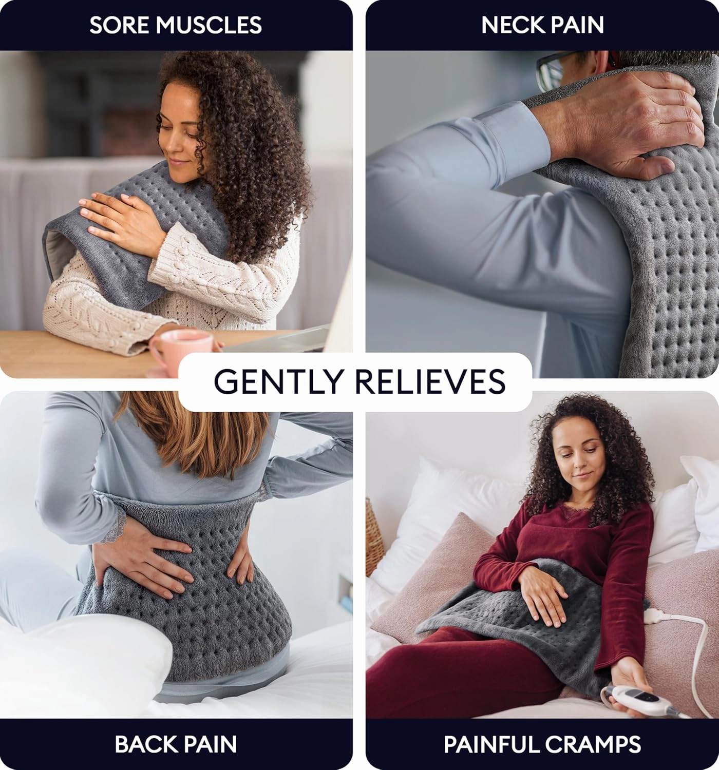GENIANI Large Electric Heating Pad for Back Pain & Cramps Relief, Mothers Day & Birthday Gifts for Women Mom, FSA HSA Eligible, Auto Shut Off, Machine Washable, Heat Pad for Neck & Shoulder, 12×24"