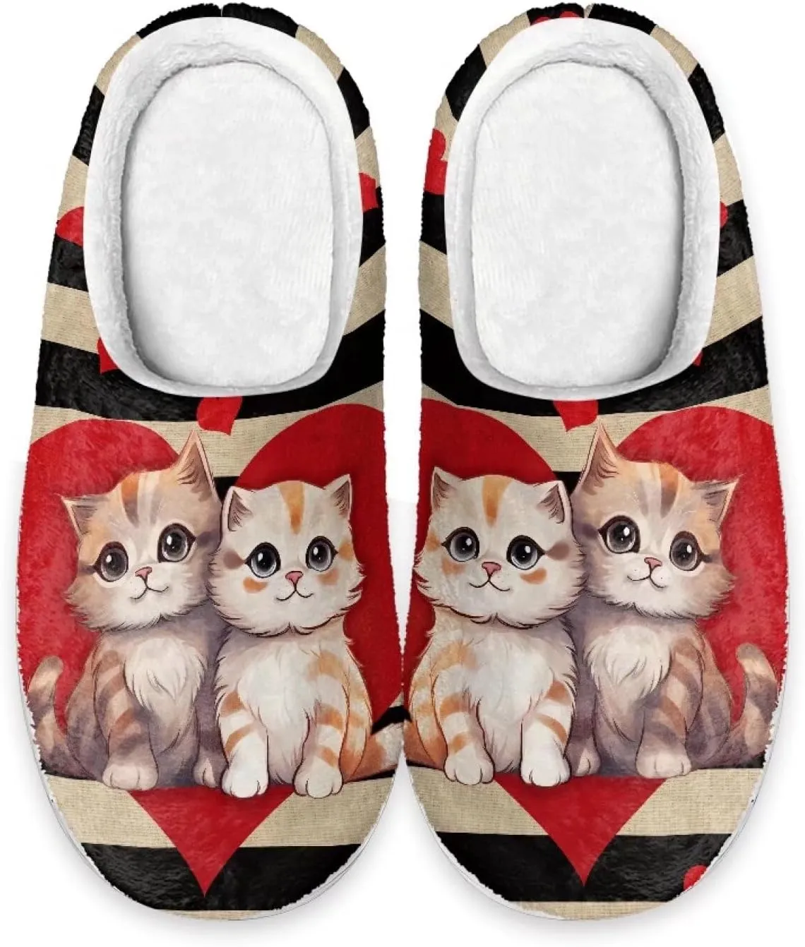 GIFTPUZZ Warm Slippers Couple Family Fall Winter Shoes for Home Hostel Non Slip Soft Sole Women Men Footwear