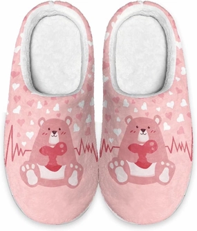 GIFTPUZZ Warm Slippers Couple Family Fall Winter Shoes for Home Hostel Non Slip Soft Sole Women Men Footwear