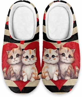 GIFTPUZZ Warm Slippers Couple Family Fall Winter Shoes for Home Hostel Non Slip Soft Sole Women Men Footwear