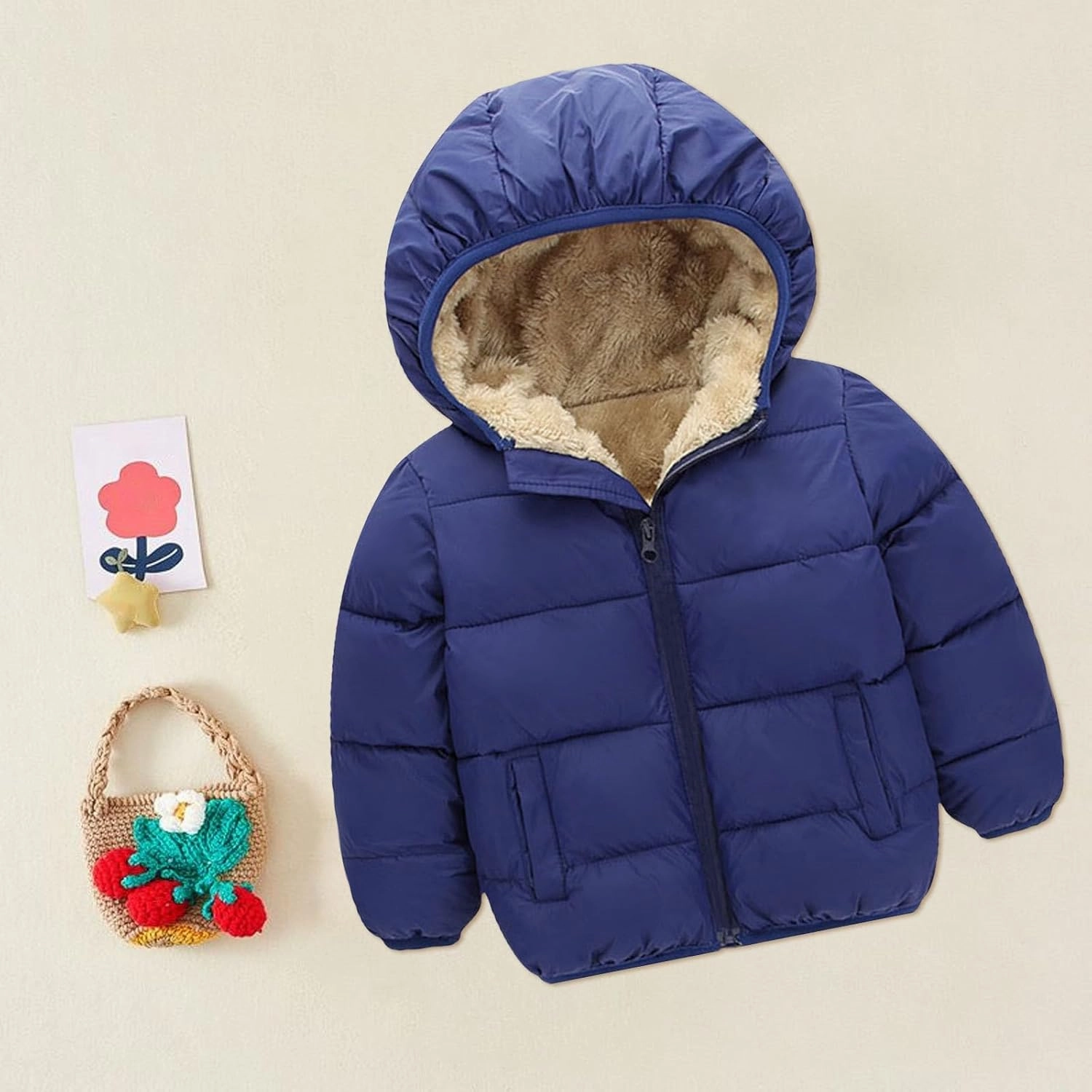 Girls and Toddler's Winter Coat Lightweight Water-Resistant Packable Hooded Puffer Jacket Fleece Lined Kids Down Coat