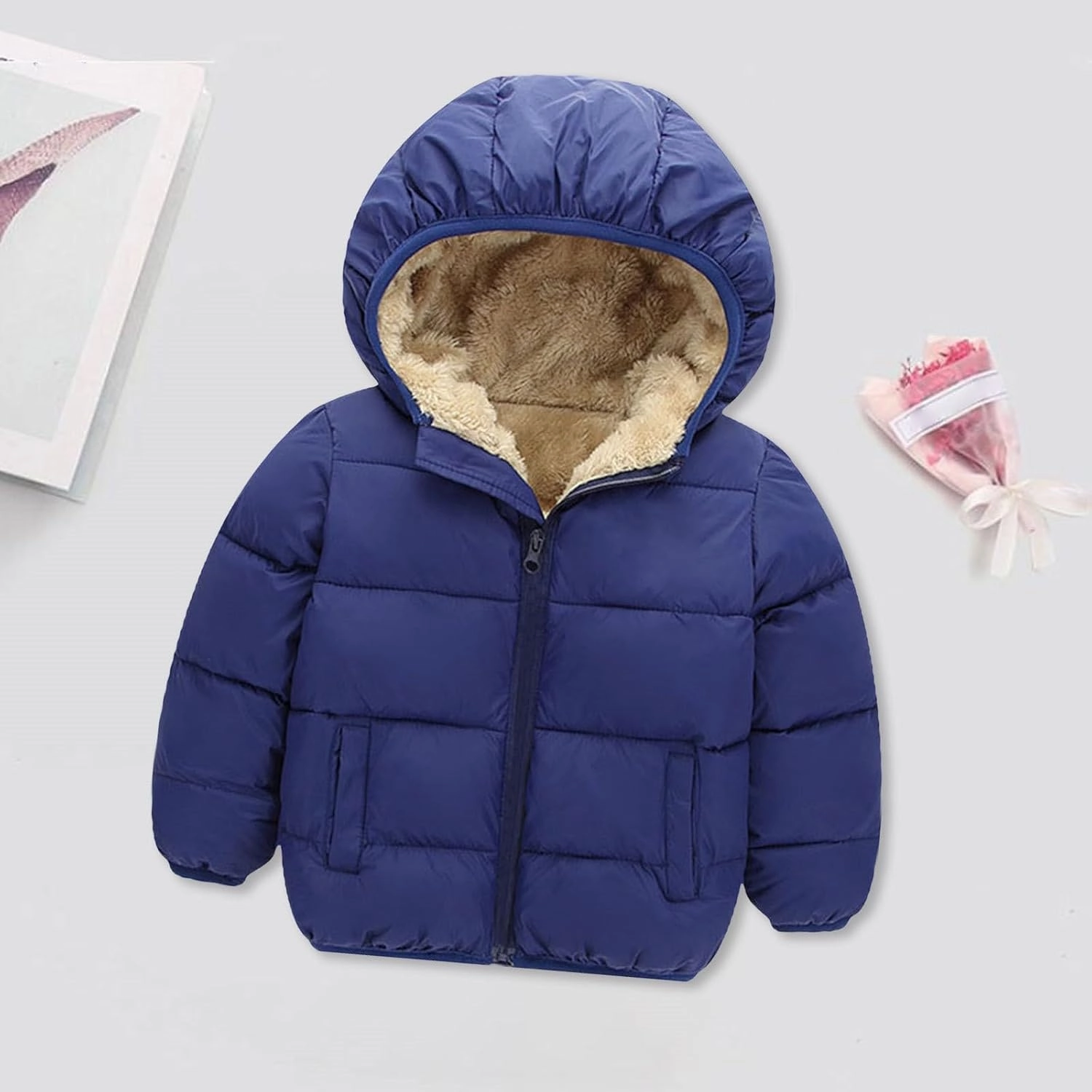 Girls and Toddler's Winter Coat Lightweight Water-Resistant Packable Hooded Puffer Jacket Fleece Lined Kids Down Coat