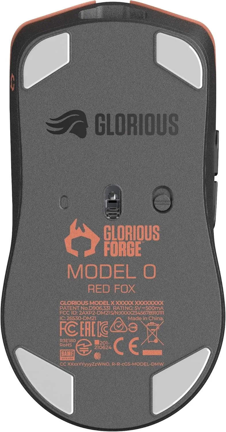 Glorious Forge Model O PRO Wireless Gaming Mouse – Ultra-Light 55g, 6-Button, 19K DPI, 80-Hour Battery, Sealed Shell, No RGB, Ergonomic Claw Grip (Red Fox)