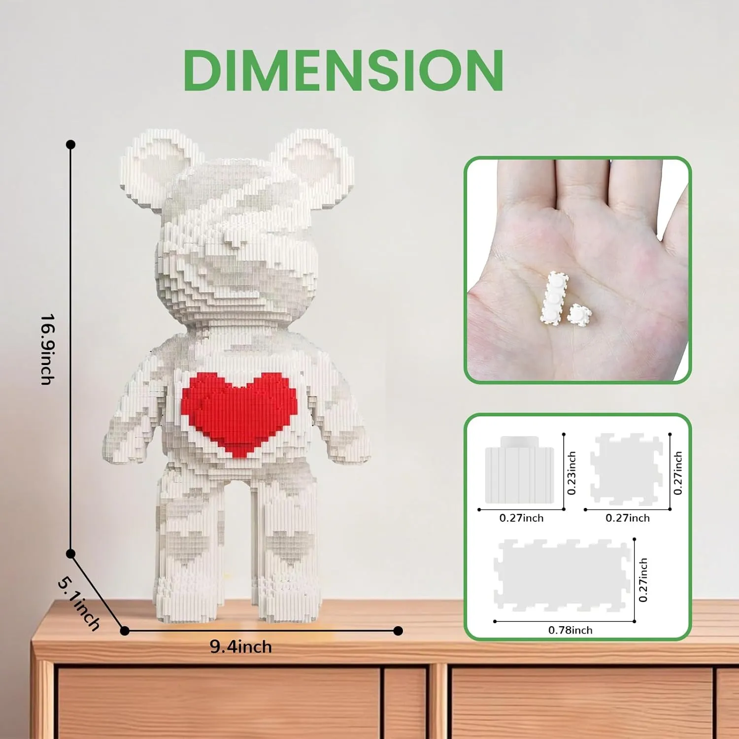 Glowing Care Bear Building Blocks (5300 PCS), 3D Micro Animal DIY Bear Building Blocks for Adults & Teenager, Creative Toys Ideal Gift for Family & Friends
