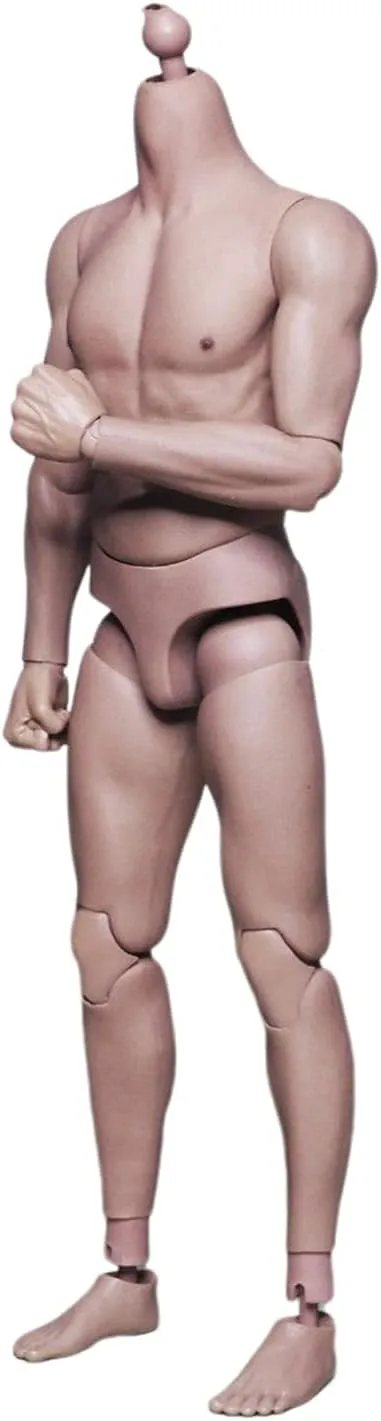 Géneric 1/6 Scale Male Body, 12inch Asian Male Flexible Narrow Shoulder Action Figure Body Doll Collection