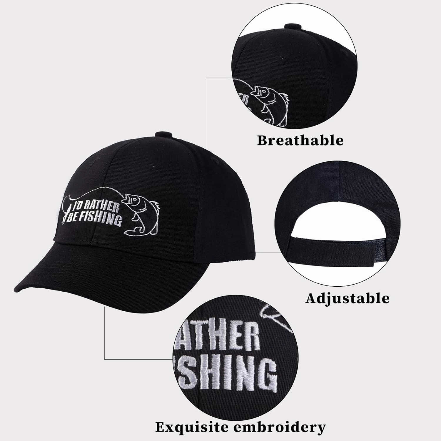 GOAUS Fishing Gifts for Men, Funny Hat and Socks, Fathers Gifts for Him Dad Son Husband Boyfriend Grandpa Boys