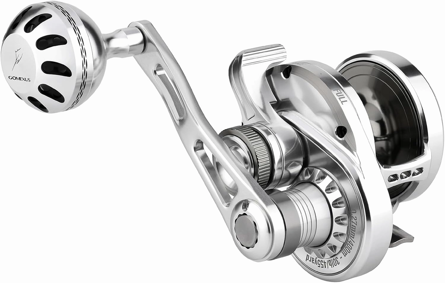 GOMEXUS Slow Pitch Jigging Reel LS20 CNC All Aircraft Grade Aluminum Body Lever Drag Right Hand Conventional Reel