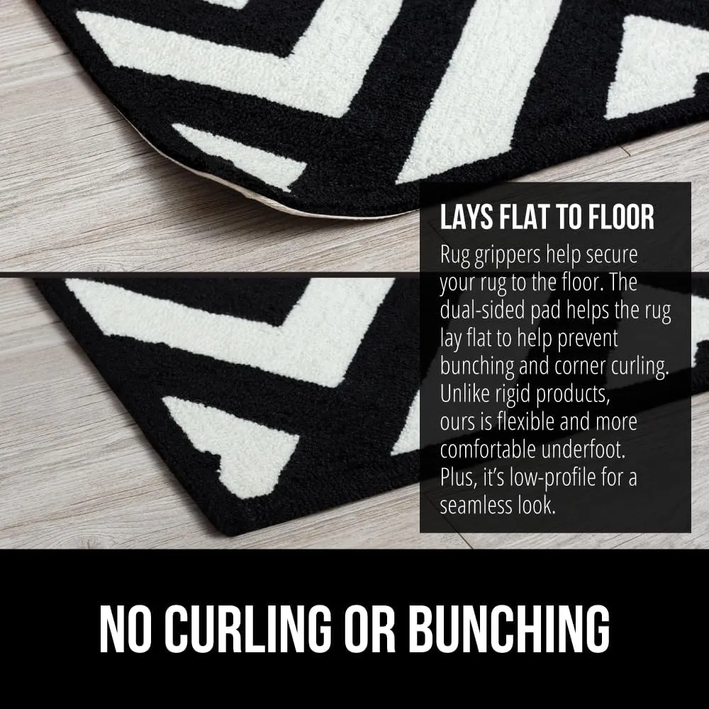 GORILLA GRIP Patent Pending 24 Pack Rug Gripper Pads, Keep Area Rugs Corners from Curling and Bunching, Reusable Dual-Sided Flexible Sticky Pad, Grips Floor, Holds Carpet in Place on Hardwood Floors