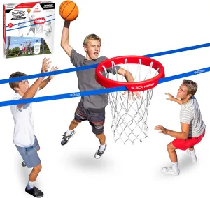 GoSports Slack Hoop Portable Basketball Game for Kids & Teens - Adjustable Height Outdoor Lawn, Beach, & Yard Game - Basketball Without a Court