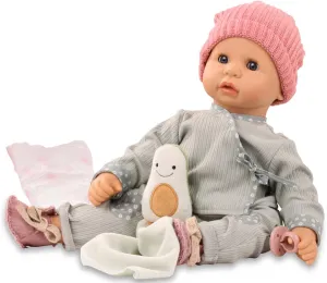 Gotz Cookie 19" Soft Baby Doll in Grey Outfit with Blue Sleeping Eyes - Can Wear Newborn Clothing