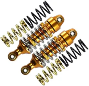 GPM For Traxxas 1/16 Mini E-Revo, Mini Slash, Mini Summit Upgrade Parts Aluminum Front/Rear Adjustable Spring Damper (1.2mm,1.3mm & 1.4mm Coil Springs) With Aluminum Ball Ends - 1Pr Set Gold