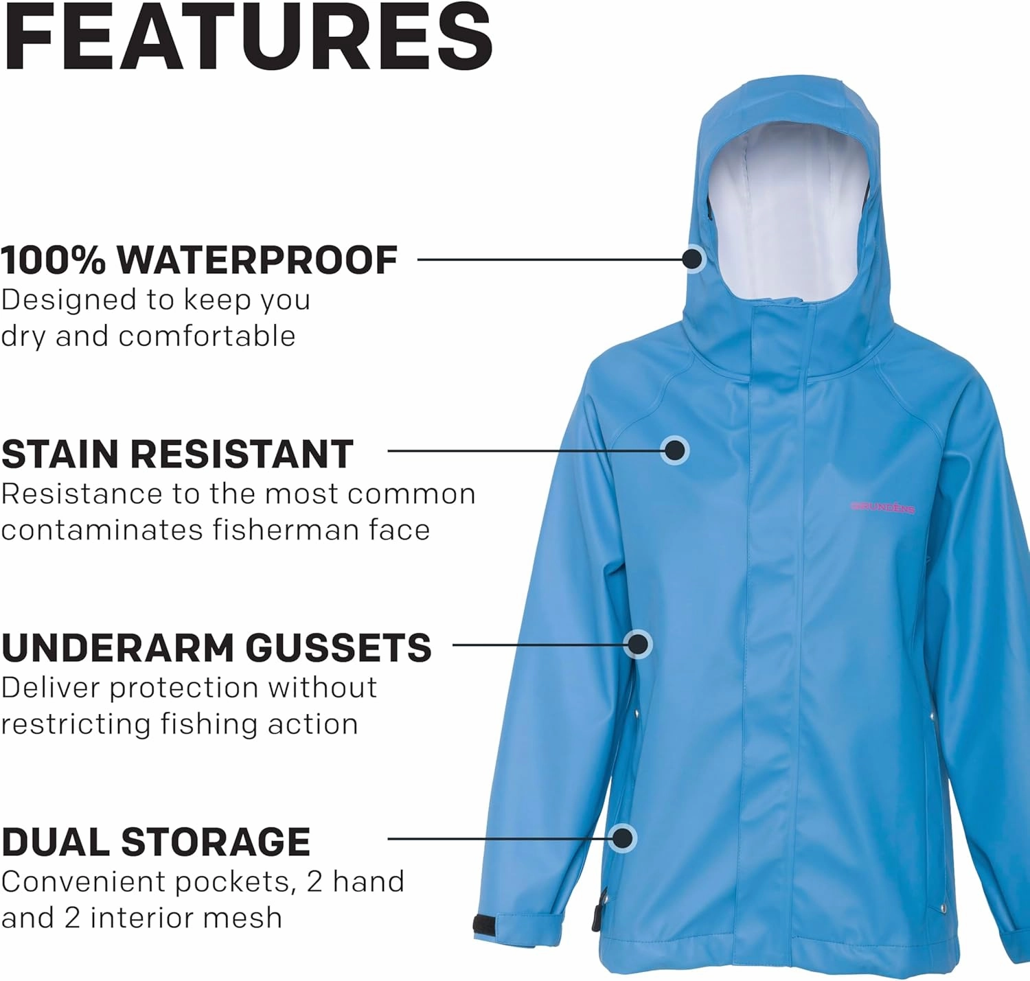 Grundéns Women’s Neptune Commercial Fishing Jacket | Waterproof, Adjustable