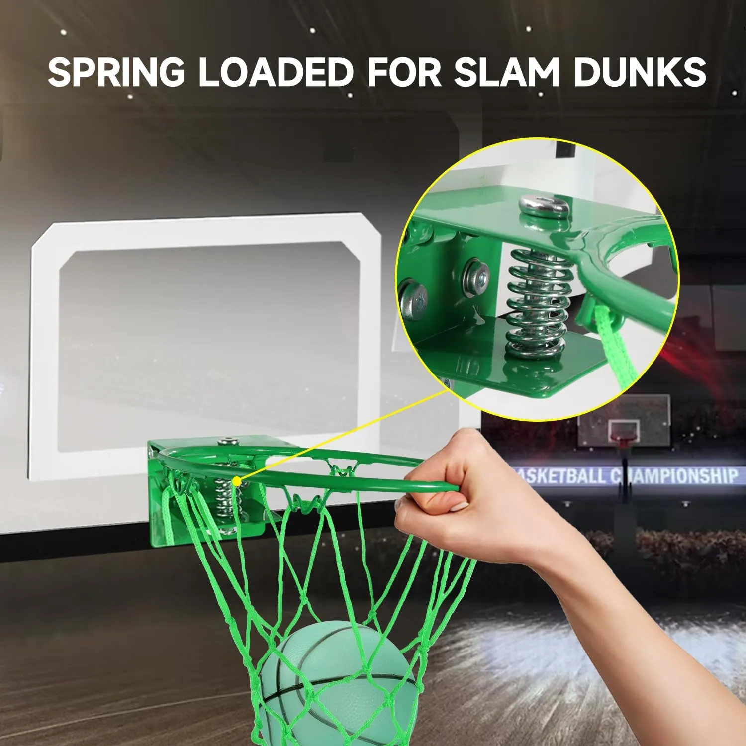 GSE Games & Sports Expert Over-The-Door Basketball Hoop with Basketball & Pump, Wall-Mounted Basketball Hoop Set with Complete Accessories for Home & Office (Several Style Choice)