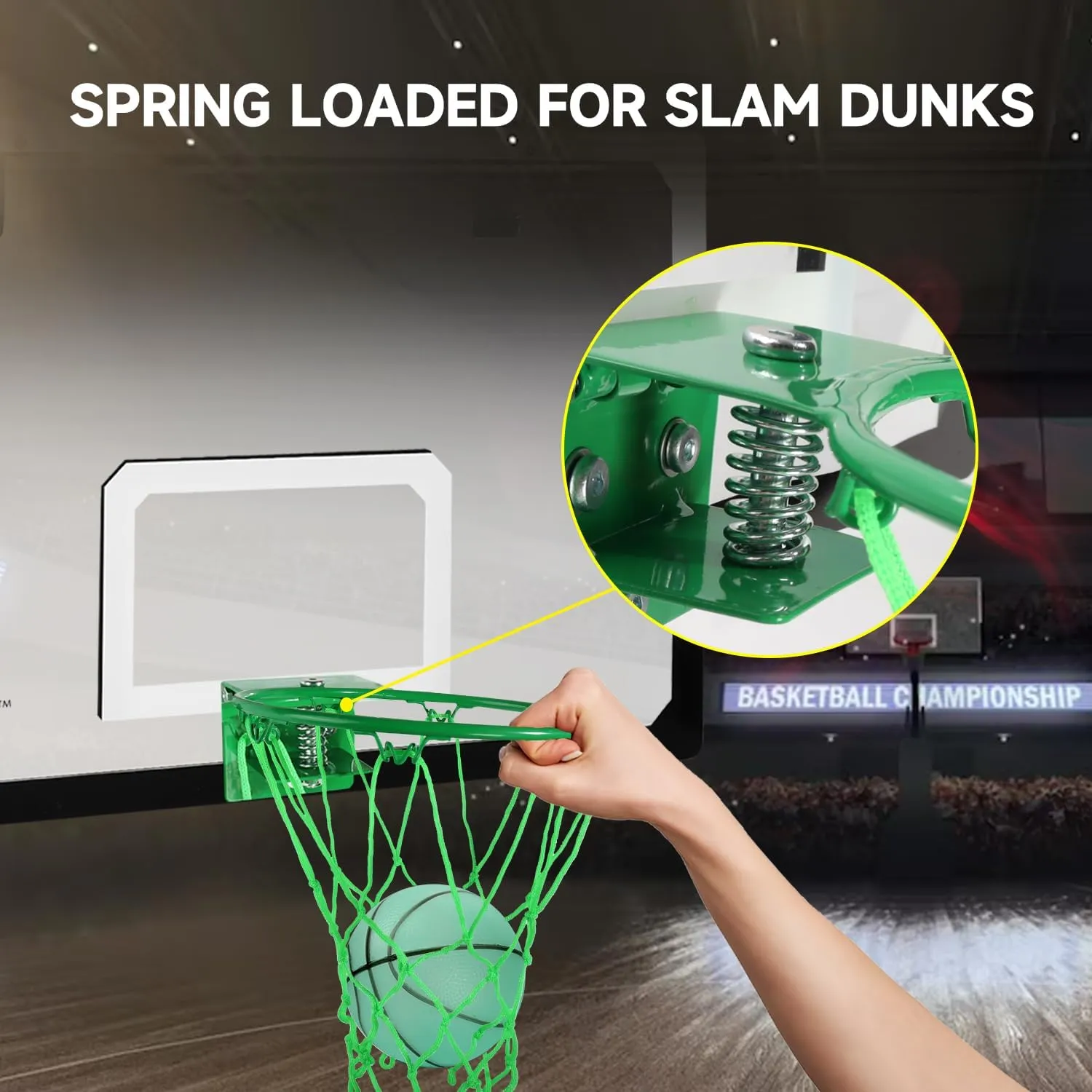 GSE Games & Sports Expert Over-The-Door Basketball Hoop with Basketball & Pump, Wall-Mounted Basketball Hoop Set with Complete Accessories for Home & Office (Several Style Choice)